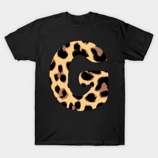 Copy of Letter G Initial Cheetah Monogram Sticker T-Shirt